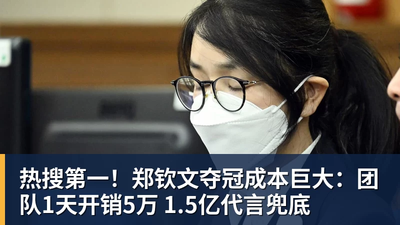 九游体育热搜第一！郑钦文夺冠成本巨大：团队1天开销5万 1.5亿代言兜底