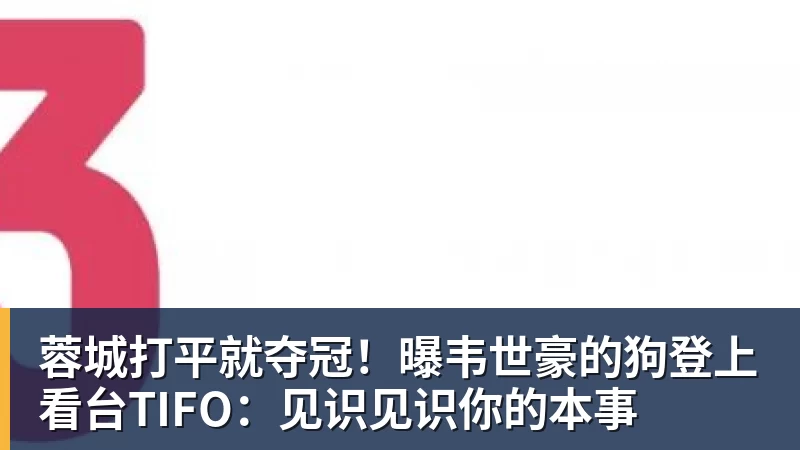 九游体育蓉城打平就夺冠！曝韦世豪的狗登上看台TIFO：见识见识你的本事